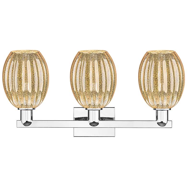 Image 2 Preston 26"W 3 Light Polished Chrome Bath Light With Bell Mercury Shade more views