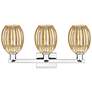 2_Preston 26"W 3 Light Polished Chrome Bath Light With Bell Mercury Shade more views