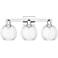 Preston 26"W 3 Light Polished Chrome Bath Light With Clear Globe Shade