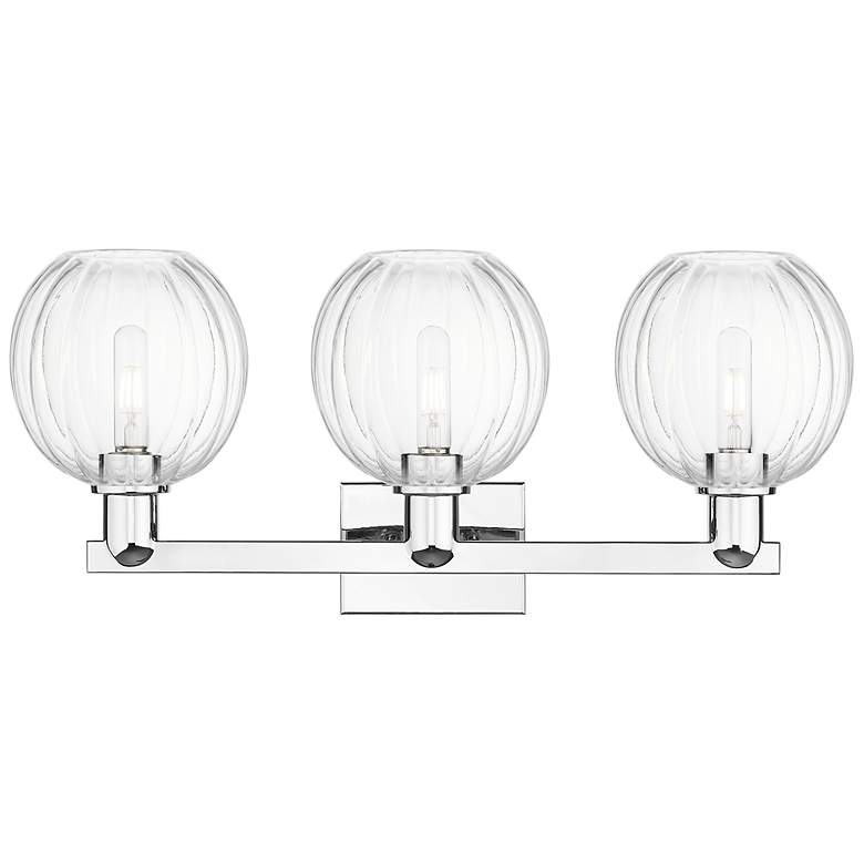 Image 2 Preston 26"W 3 Light Polished Chrome Bath Light With Clear Globe Shade more views