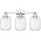 Preston 26"W 3 Light Polished Chrome Bath Light With Clear Jar Shade