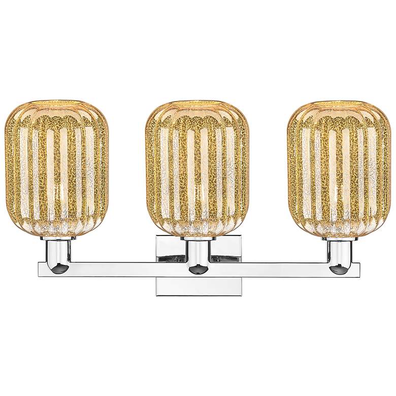 Image 2 Preston 26"W 3 Light Polished Chrome Bath Light With Mercury Jar Shade more views