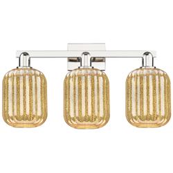 Preston 26"W 3 Light Polished Nickel Bath Light With Mercury Jar Shade
