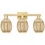 1_Preston 26"W 3 Light Satin Gold Bath Light With Bell Mercury Shade
