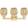 2_Preston 26"W 3 Light Satin Gold Bath Light With Bell Mercury Shade more views