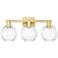 Preston 26"W 3 Light Satin Gold Bath Light With Clear Globe Shade