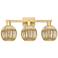 Preston 26"W 3 Light Satin Gold Bath Light With Mercury Globe Shade