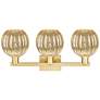 2_Preston 26"W 3 Light Satin Gold Bath Light With Mercury Globe Shade more views