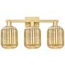 1_Preston 26"W 3 Light Satin Gold Bath Vanity Light w/ Jar Mercury Shade
