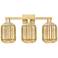 Preston 26"W 3 Light Satin Gold Bath Vanity Light w/ Jar Mercury Shade