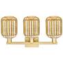 2_Preston 26"W 3 Light Satin Gold Bath Vanity Light w/ Jar Mercury Shade more views