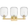 2_Preston 26"W 3 Light Satin Gold Bath Vanity Light With Clear Jar Shade more views