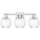 Preston 26"W 3 Light Satin Nickel Bath Light w/ Clear Globe Shade