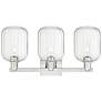 Preston 26"W 3 Light Satin Nickel Bath Light w/ Clear Jar Shade