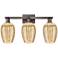 Preston 26"W 3-Lt Oil Rubbed Bronze Bath-Lt w/ Mercury Flute Shade
