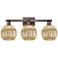 Preston 26"W 3-Lt Oil Rubbed Bronze Bath-Lt w/ Mercury Globe Shade