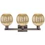 2_Preston 26"W 3-Lt Oil Rubbed Bronze Bath-Lt w/ Mercury Globe Shade more views