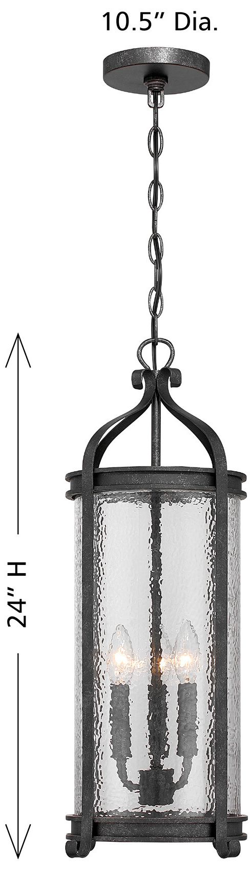 Preston 3-Light Outdoor Hanging Lantern in Iron Oxide