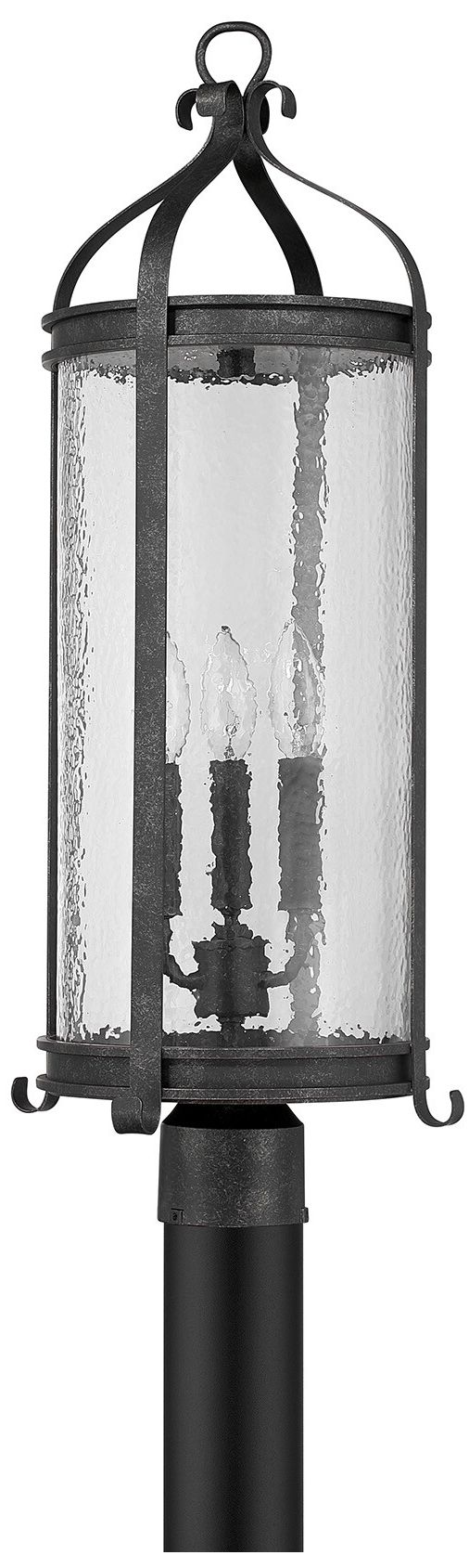 Image 2 Preston 3-Light Outdoor Post Lantern in Iron Oxide more views