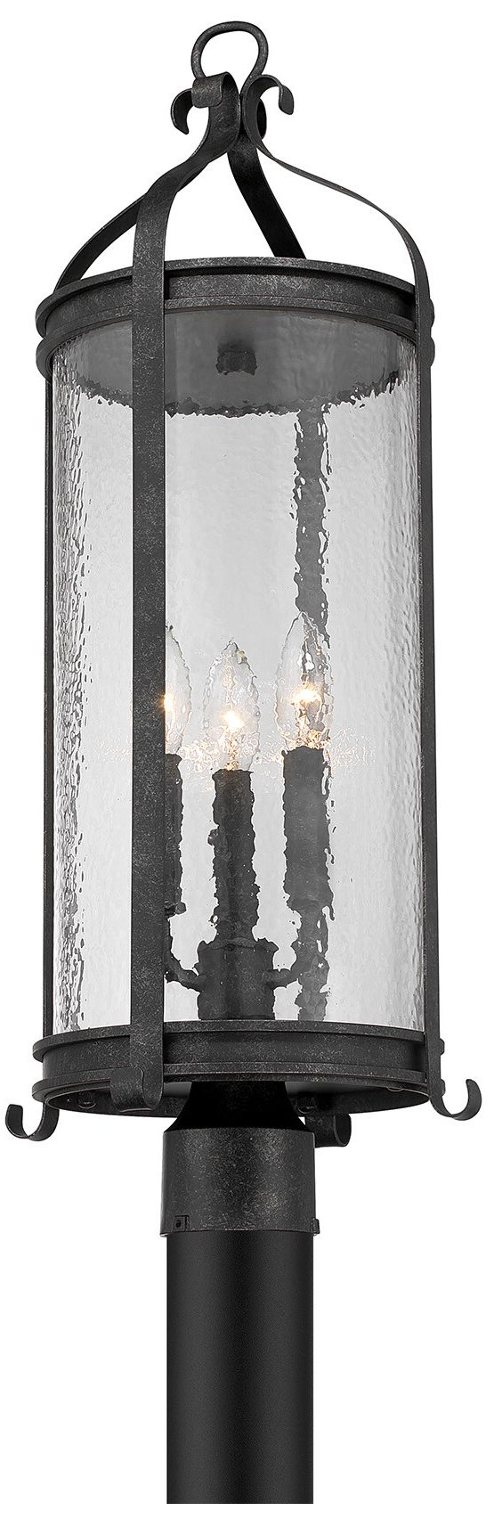 Image 3 Preston 3-Light Outdoor Post Lantern in Iron Oxide more views
