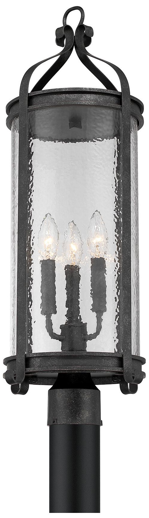 Image 5 Preston 3-Light Outdoor Post Lantern in Iron Oxide more views