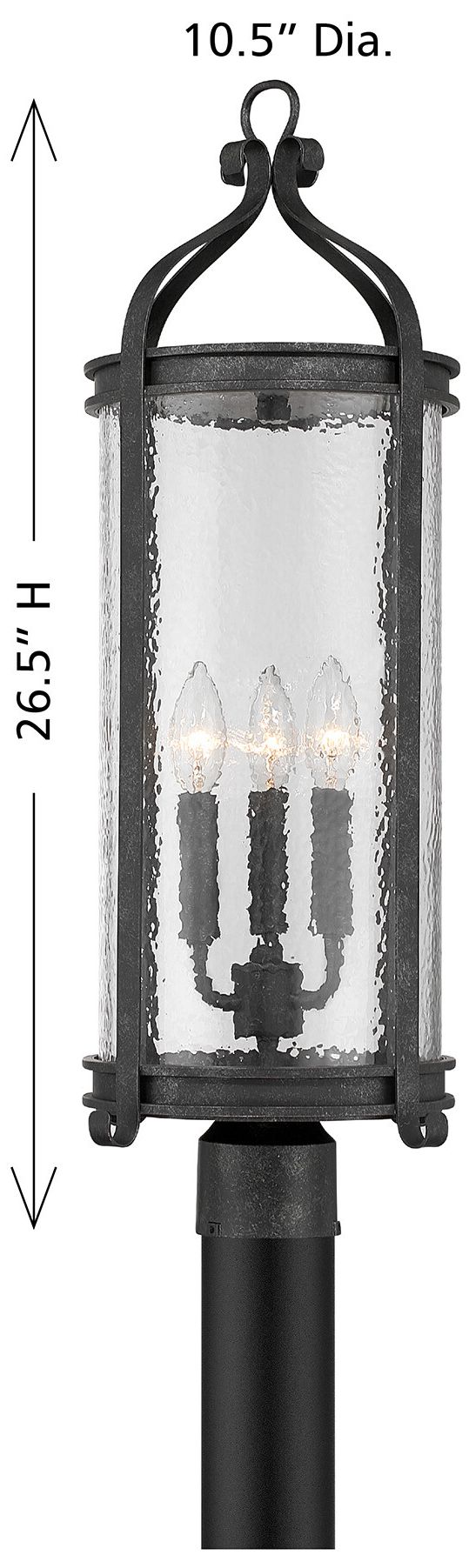 Image 6 Preston 3-Light Outdoor Post Lantern in Iron Oxide more views