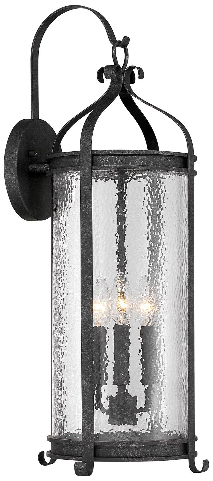 Image 4 Preston 3-Light Outdoor Wall Lantern in Iron Oxide more views