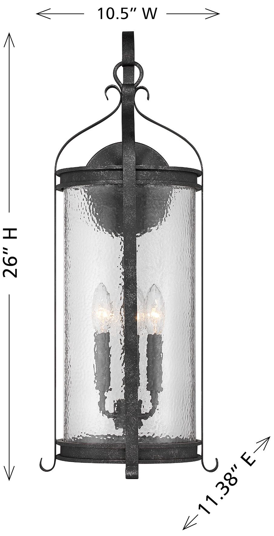 Image 6 Preston 3-Light Outdoor Wall Lantern in Iron Oxide more views