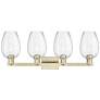 2_Preston 36"W 4 Light Antique Brass Bath Light With Clear Flute Shade more views
