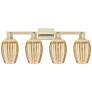 1_Preston 36"W 4 Light Antique Brass Bath Light With Mercury Flute Shade