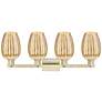 2_Preston 36"W 4 Light Antique Brass Bath Light With Mercury Flute Shade more views
