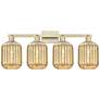 1_Preston 36"W 4 Light Antique Brass Bath Light With Mercury Jar Shade