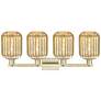 2_Preston 36"W 4 Light Antique Brass Bath Light With Mercury Jar Shade more views