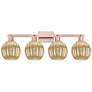1_Preston 36"W 4 Light Antique Copper Bath Light With Mercury Globe Shade