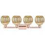 2_Preston 36"W 4 Light Antique Copper Bath Light With Mercury Globe Shade more views