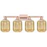 1_Preston 36"W 4 Light Antique Copper Bath Light With Mercury Jar Shade