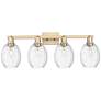 1_Preston 36"W 4 Light Champagne Bronze Bath Light With Bell Clear Shade