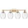 Preston 36"W 4 Light Champagne Bronze Bath Light With Bell Clear Shade