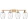 Preston 36"W 4 Light Champagne Bronze Bath Light With Flute Clear Shade
