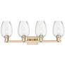 2_Preston 36"W 4 Light Champagne Bronze Bath Light With Flute Clear Shade more views