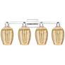 1_Preston 36"W 4 Light Chrome Bath Light With Mercury Flute Shade