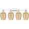 Preston 36"W 4 Light Chrome Bath Light With Mercury Flute Shade