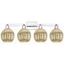 1_Preston 36"W 4 Light Chrome Bath Vanity Light With Globe Mercury Shade