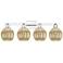 Preston 36"W 4 Light Chrome Bath Vanity Light With Globe Mercury Shade