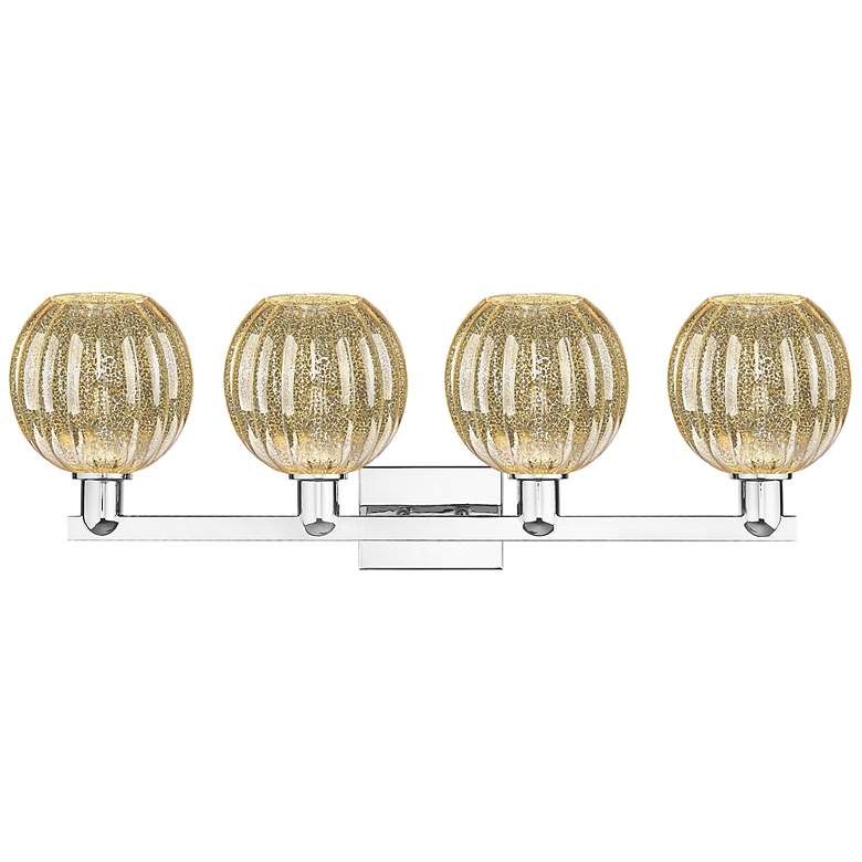 Image 2 Preston 36"W 4 Light Chrome Bath Vanity Light With Globe Mercury Shade more views