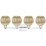 2_Preston 36"W 4 Light Chrome Bath Vanity Light With Globe Mercury Shade more views