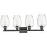 2_Preston 36"W 4 Light Matte Black Bath Light With Flute Clear Shade more views