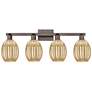 1_Preston 36"W 4 Light Oil Rubbed Bronze Bath Light w/ Bell Mercury Shade