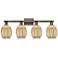 Preston 36"W 4 Light Oil Rubbed Bronze Bath Light w/ Bell Mercury Shade