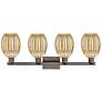 2_Preston 36"W 4 Light Oil Rubbed Bronze Bath Light w/ Bell Mercury Shade more views